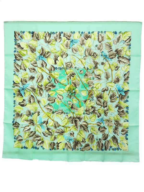 HERMES】【l'ARBRE de SOiE】【フランス製】エルメス『カレ90 絹の木