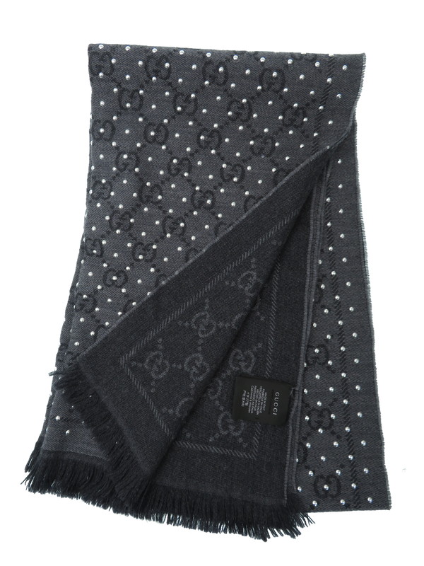 GUCCI】【イタリア製】グッチ『GG柄スタッズ付マフラー』391380