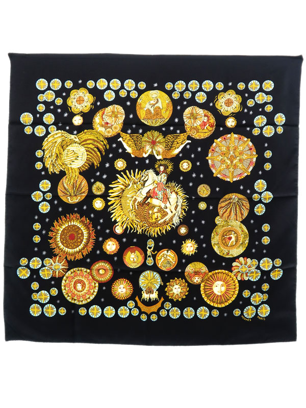 HERMES】【LE ROY SOLEIL】【フランス製】エルメス『カレ90 太陽王