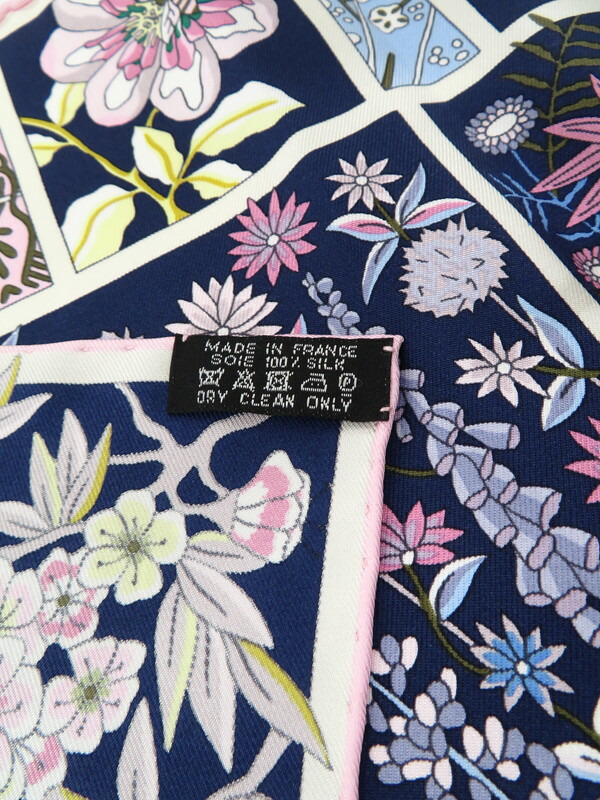 HERMES】【Fleurs de Giverny】【フランス製】エルメス『カレ90
