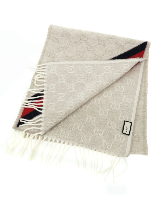 GUCCI】【GG】【イタリア製】グッチ『ウール×アルパカ マフラー