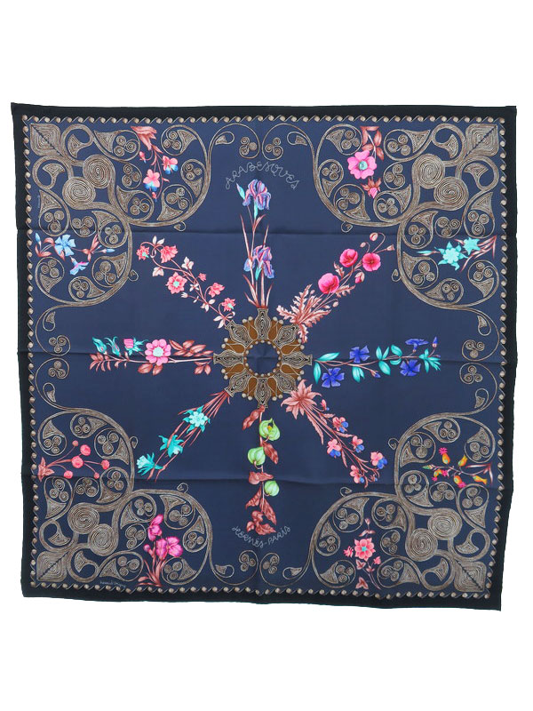 HERMES】【ARABESQUES】【フランス製】エルメス『カレ90 アラベスク