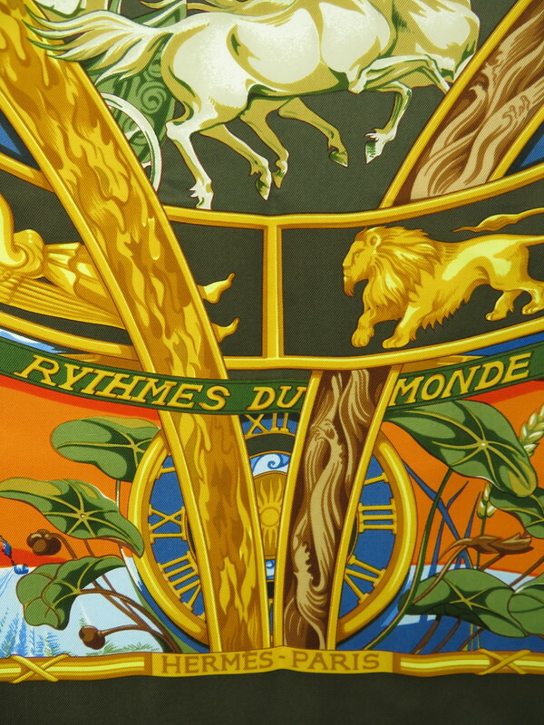 Hermes エルメス カレ90 RYTHMES DU MONDE 世界のリズム