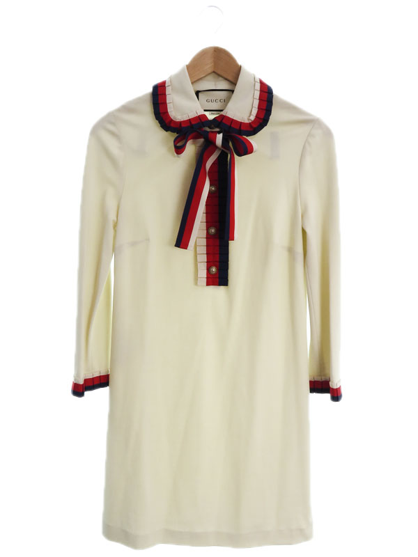 GUCCI】グッチ『フリル リボン ワンピース sizeS』457035-X5L50