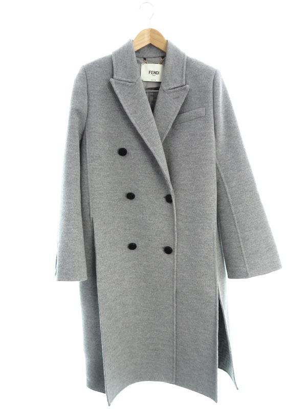 FENDI】フェンディ『FFロゴ ズッカ柄 ダブルコート size38』FF8839