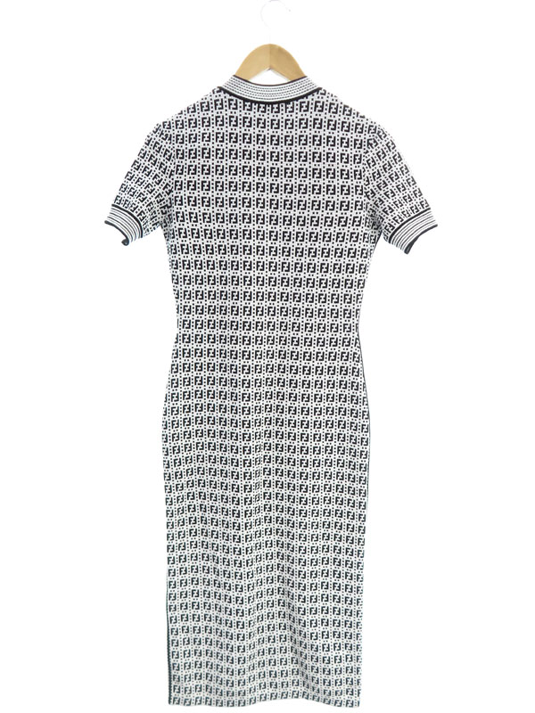 FENDI】フェンディ『FFロゴ ズッカ柄 ニット 半袖ワンピース size40
