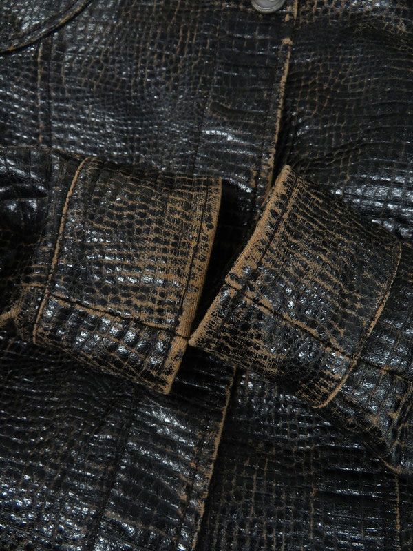 CHANEL】シャネル『型押し フェイクレザージャケット size36