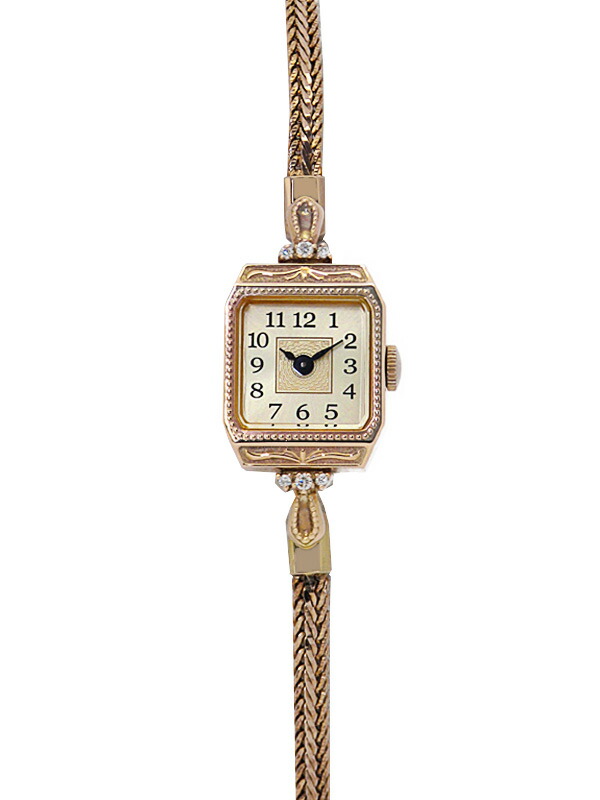 agete】アガット『クラシック スクエアフェイス ウォッチ ダイヤ