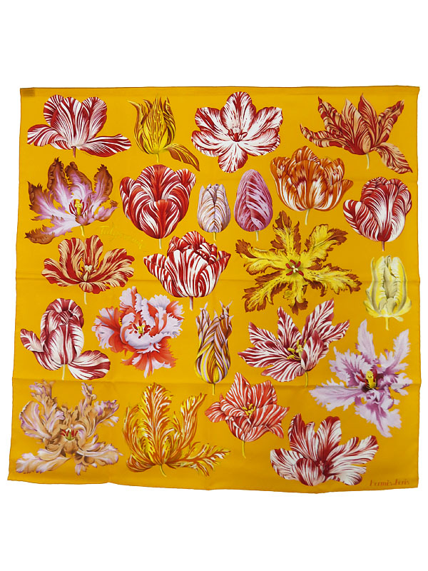 HERMES】エルメス『カレ90 チューリップマニア Tulipomanie