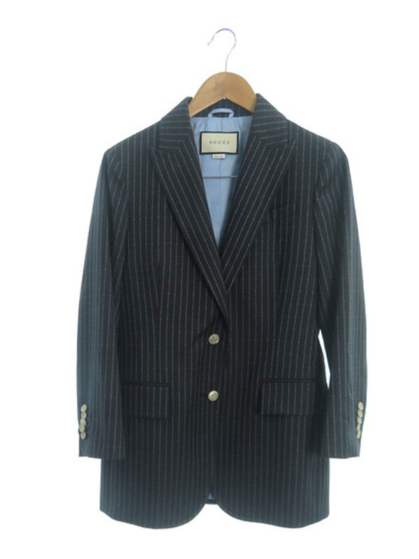 GUCCI】グッチ『ロゴストライプ テーラードジャケット size42』544850