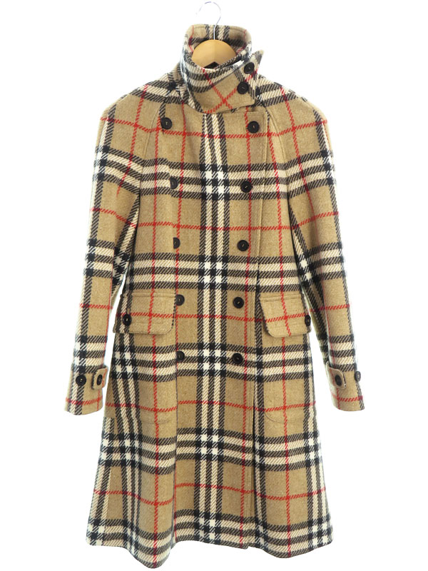 BURBERRY LONDON】バーバリーロンドン『チェック柄 ダブルコート size8