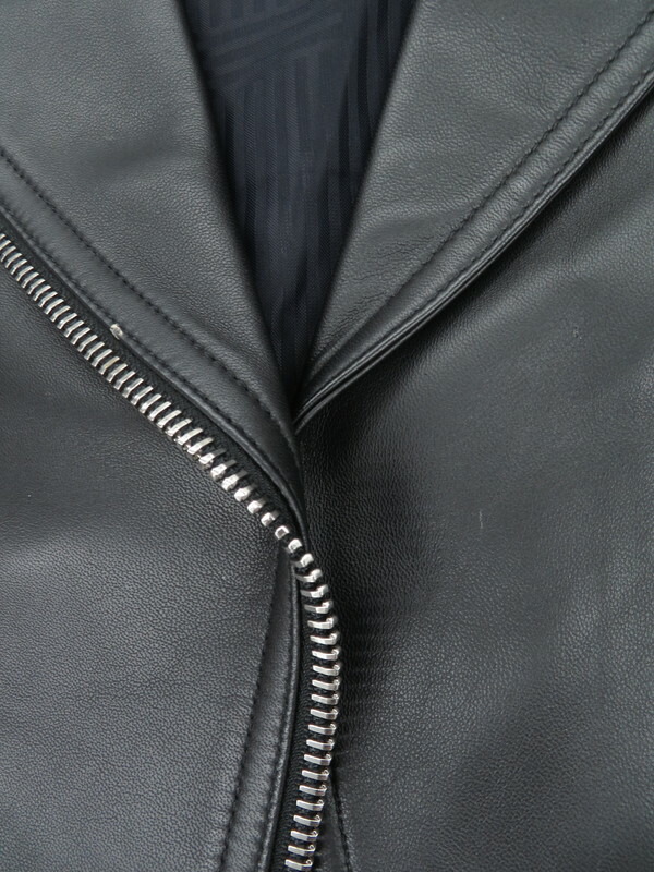 FENDI】フェンディ『FFロゴ ズッカ柄 アームロゴ レザー ライダース