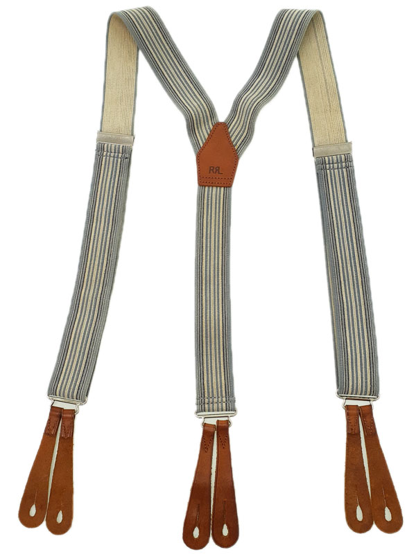 RRL & CO ストライプデニムサスペンダー RRL & CO ストライプデニム