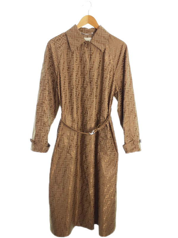 FENDI】フェンディ『FFロゴ ズッカ柄 ステンカラーコート size42