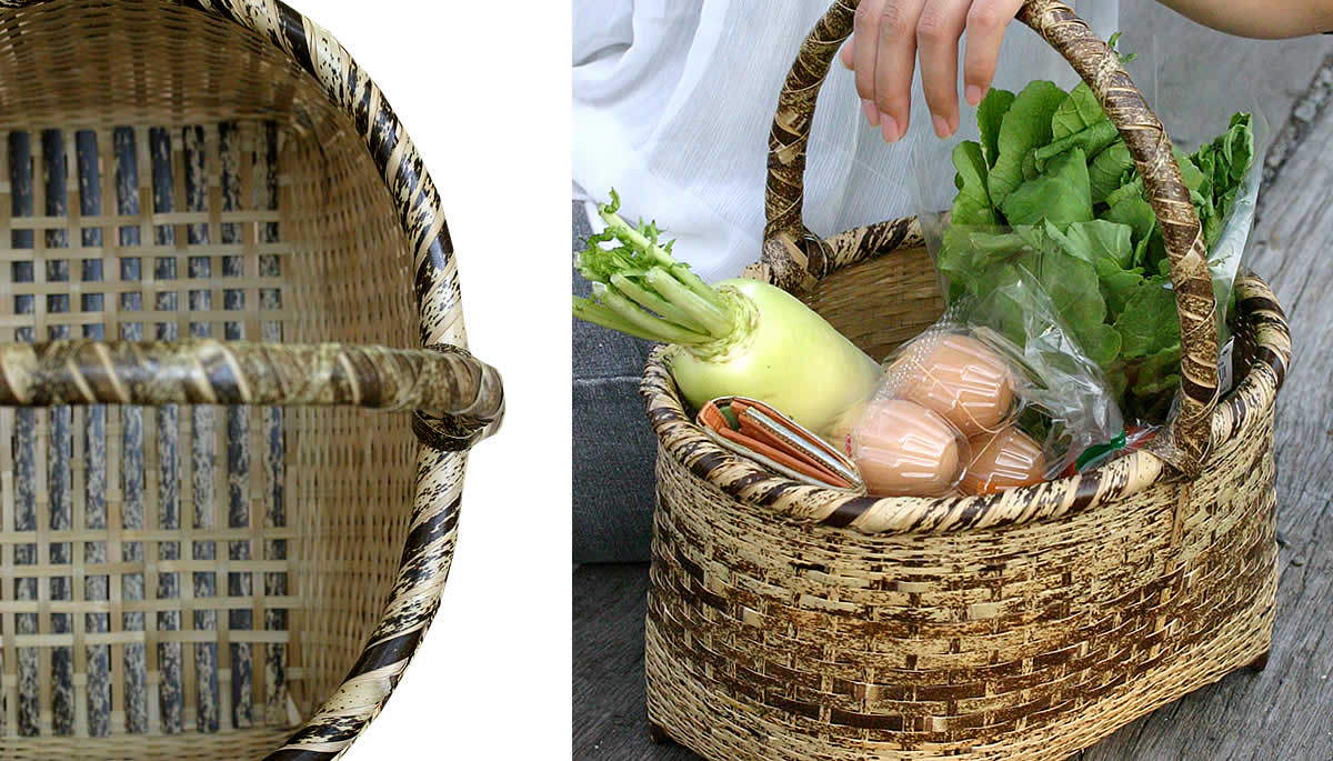 楽天市場】懐かしい昭和のお母さん愛用、虎竹買い物かご（だ円） : 虎