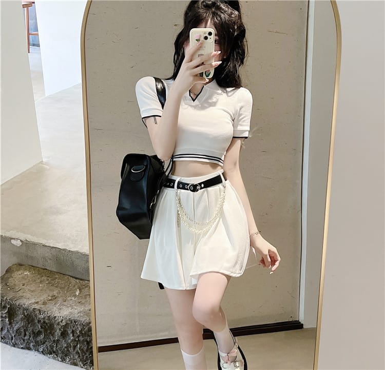 楽天市場】レディースダンス セットアップ ネイビー ホワイト スカート