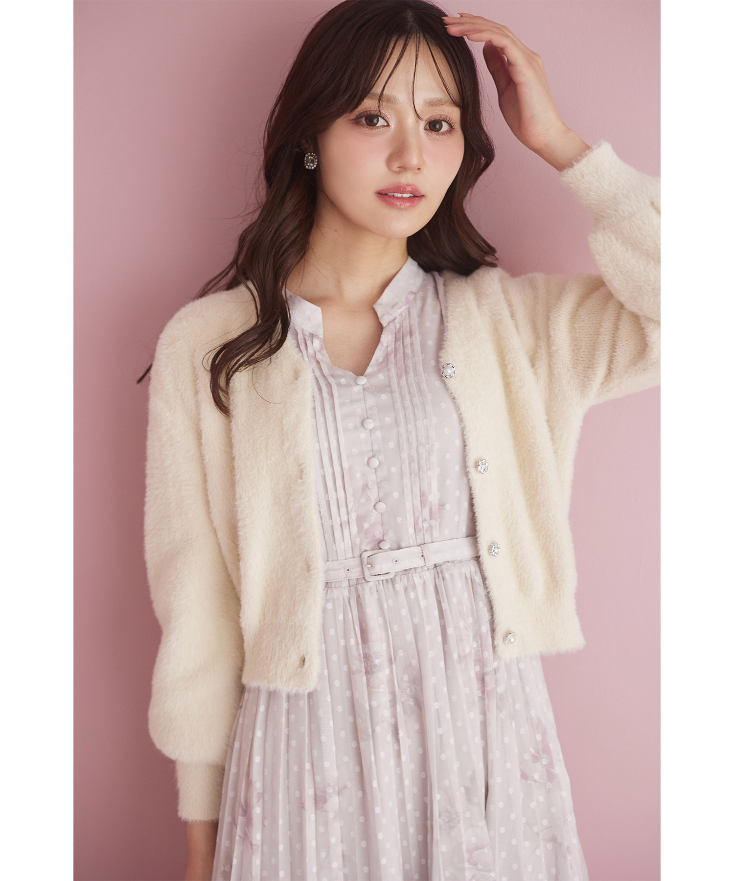 楽天市場】多種ビジュー釦シャギーニットカーディガン【nanty ナンティ