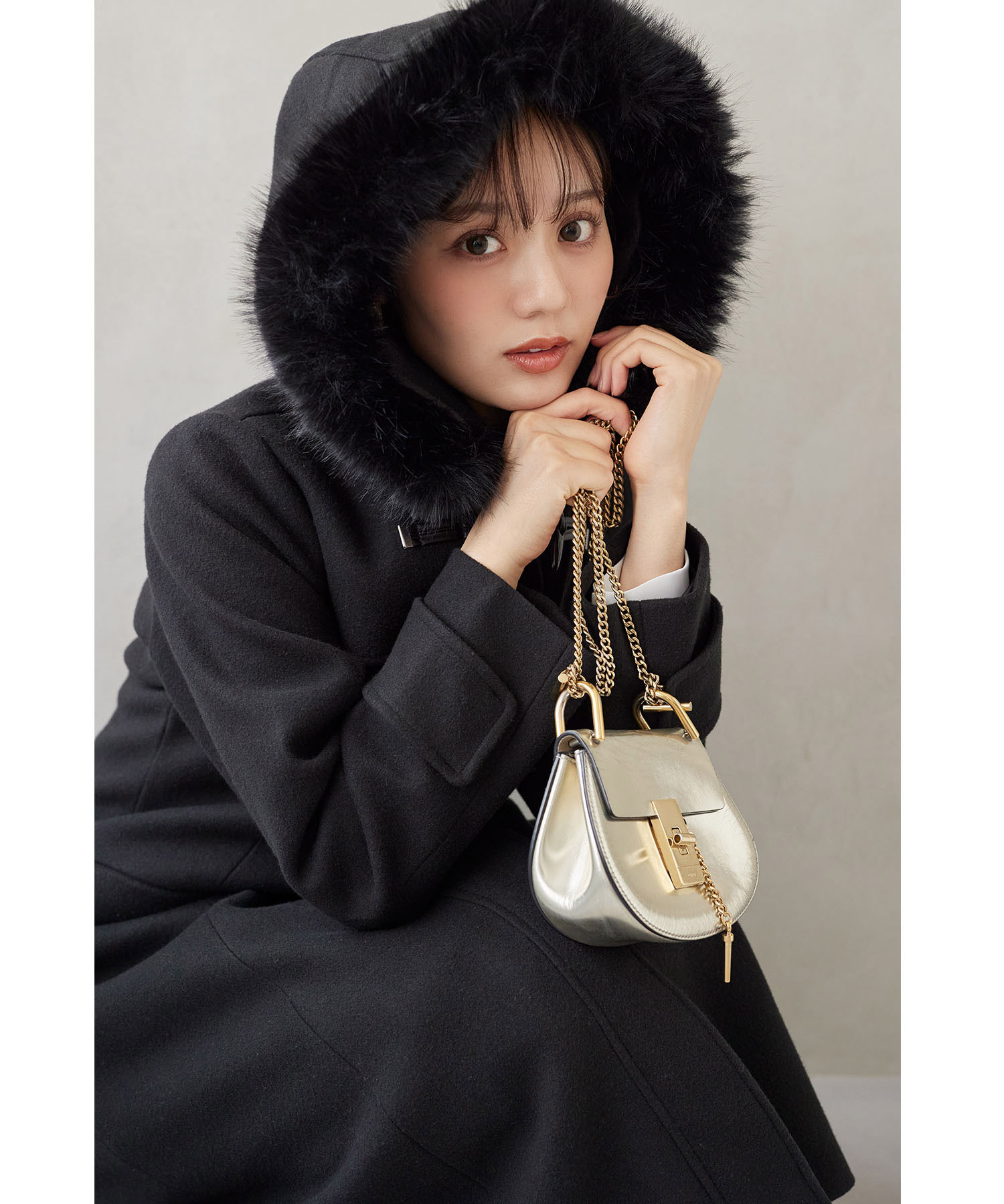 取り外し可能なファー付きフィット＆フレアシルエットダッフルコート