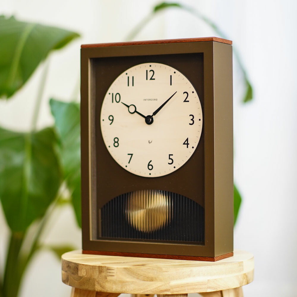 楽天市場】シャンブル 壁掛け時計 CHAMBRE アーチの振り子時計 BROWN