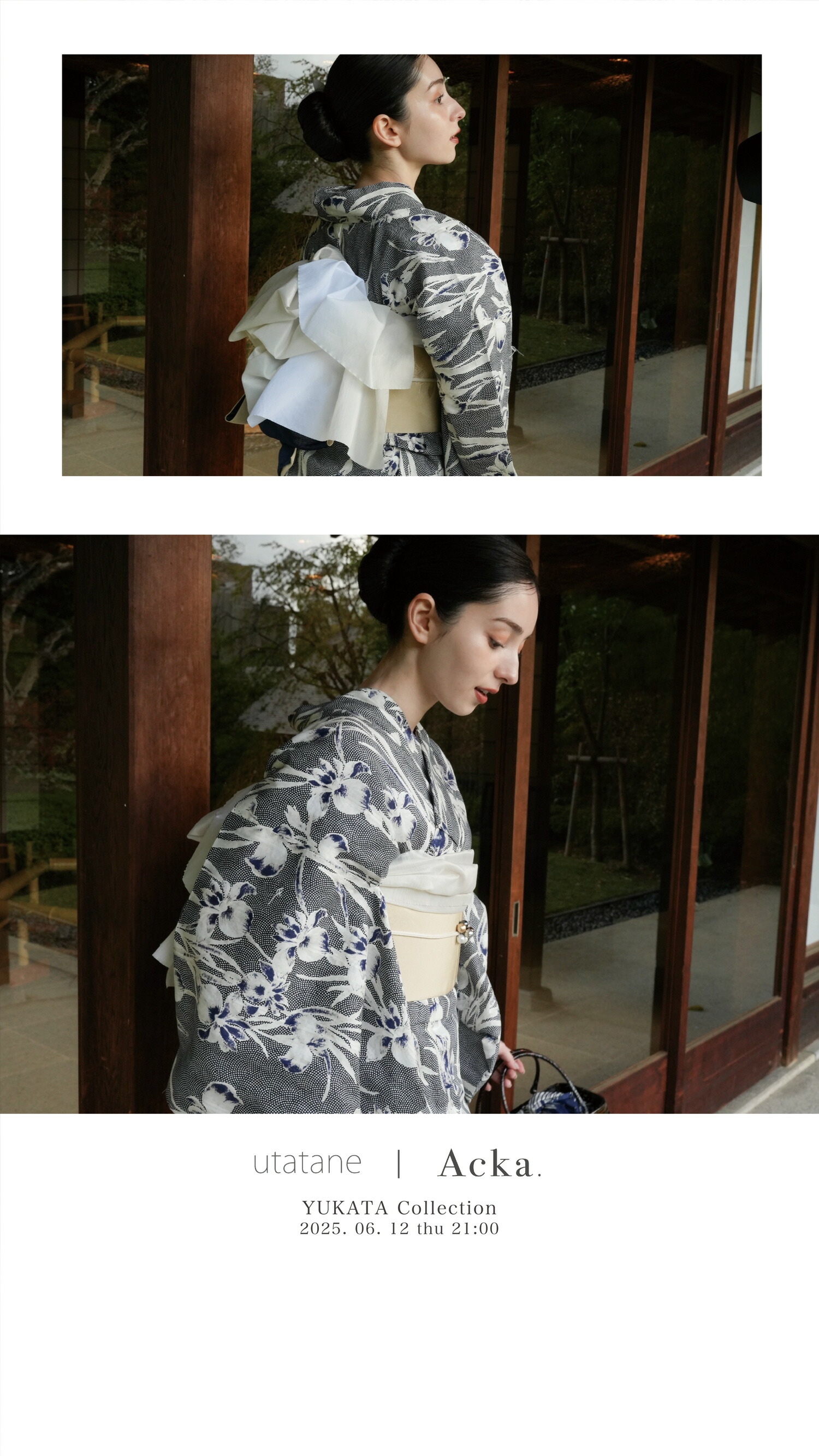 ［ acka ］　浴衣 utatane×Acka.］鮫小紋と菖蒲 navy 浴衣4set – Acka online store