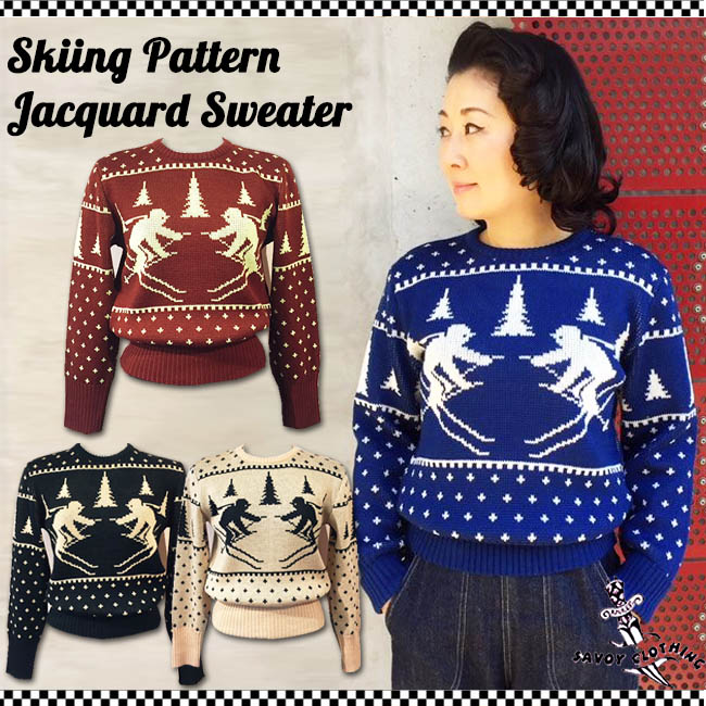 楽天市場】SAVOY CLOTHING Skiing Pattern Jacquard Sweater スキー 柄
