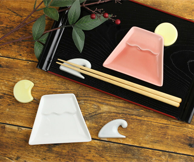 楽天市場】富士山と月と波 小皿＆箸置きセット(小皿 セット おしゃれ