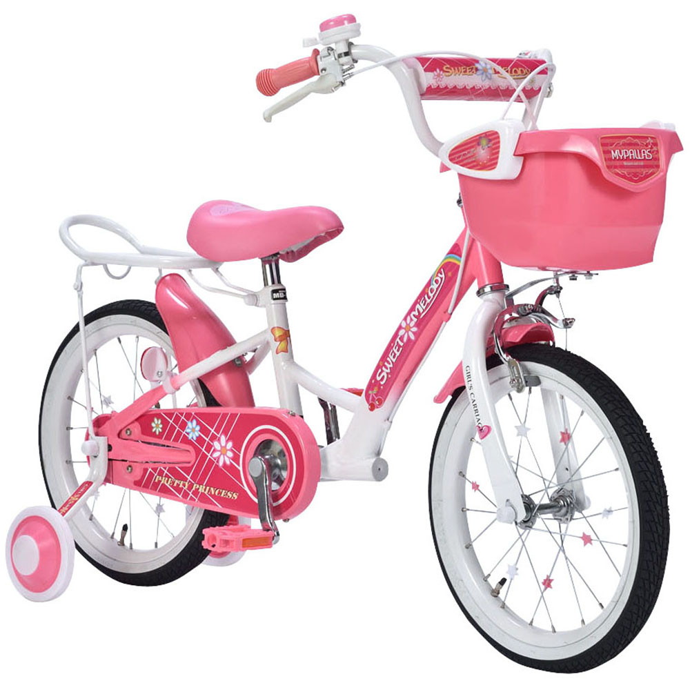 子供用自転車16 補助輪付 女の子用 MD-12 4色 ラベンダー/アプリコット