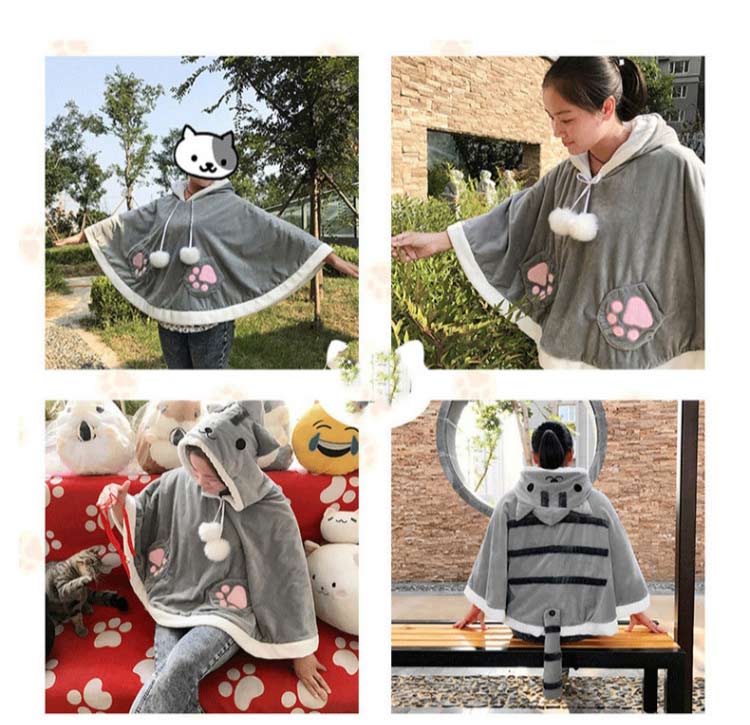 ヴィンテージ CARVEN ミンクポンポン付き ジャガード織りケープ