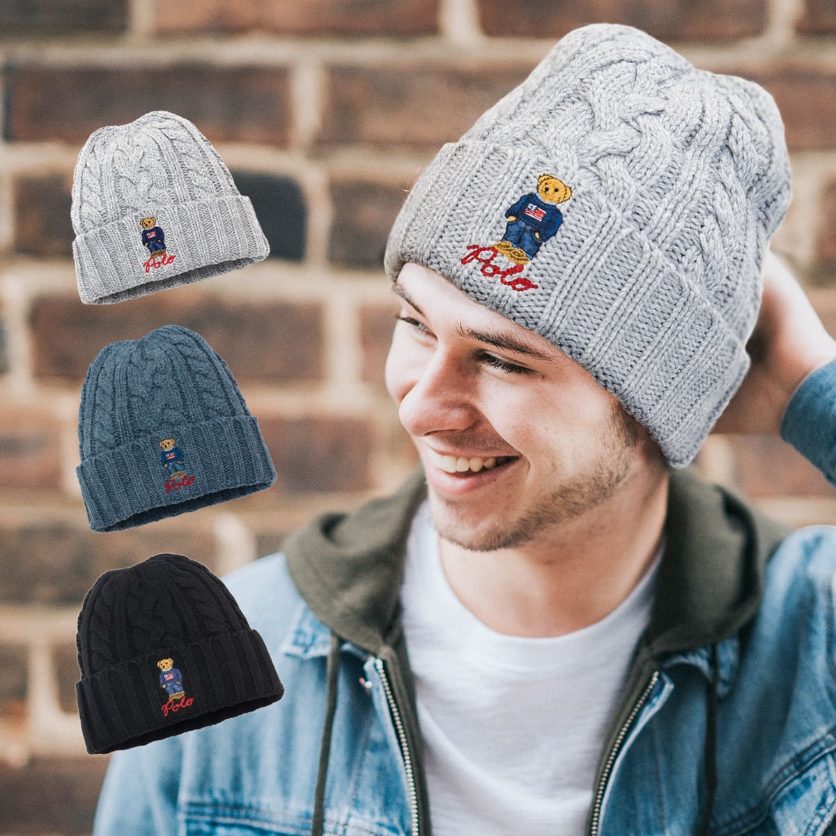 楽天市場】RALPH LAUREN ラルフローレン ニット帽 帽子 ベア 刺繍