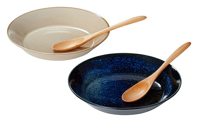 楽天市場】ナチュラルカラー スプーン付ペアカレー 197509 カレー皿