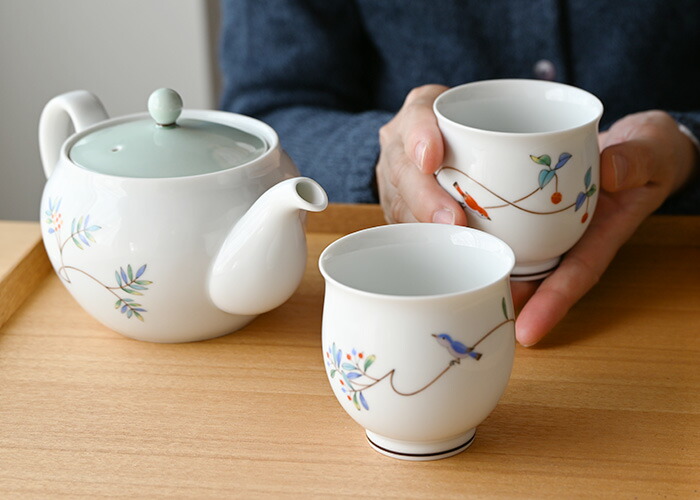 楽天市場】香蘭社 小鳥の詩 茶器セット 急須 日本製 おしゃれ 湯呑
