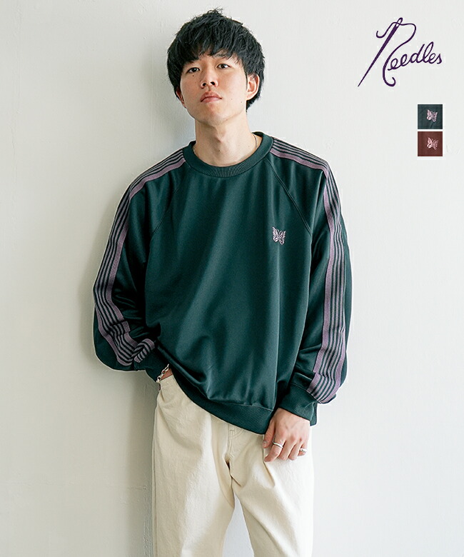 RW315]NEEDLES(ニードルズ)Track Crew Neck Shirt - Poly Smooth