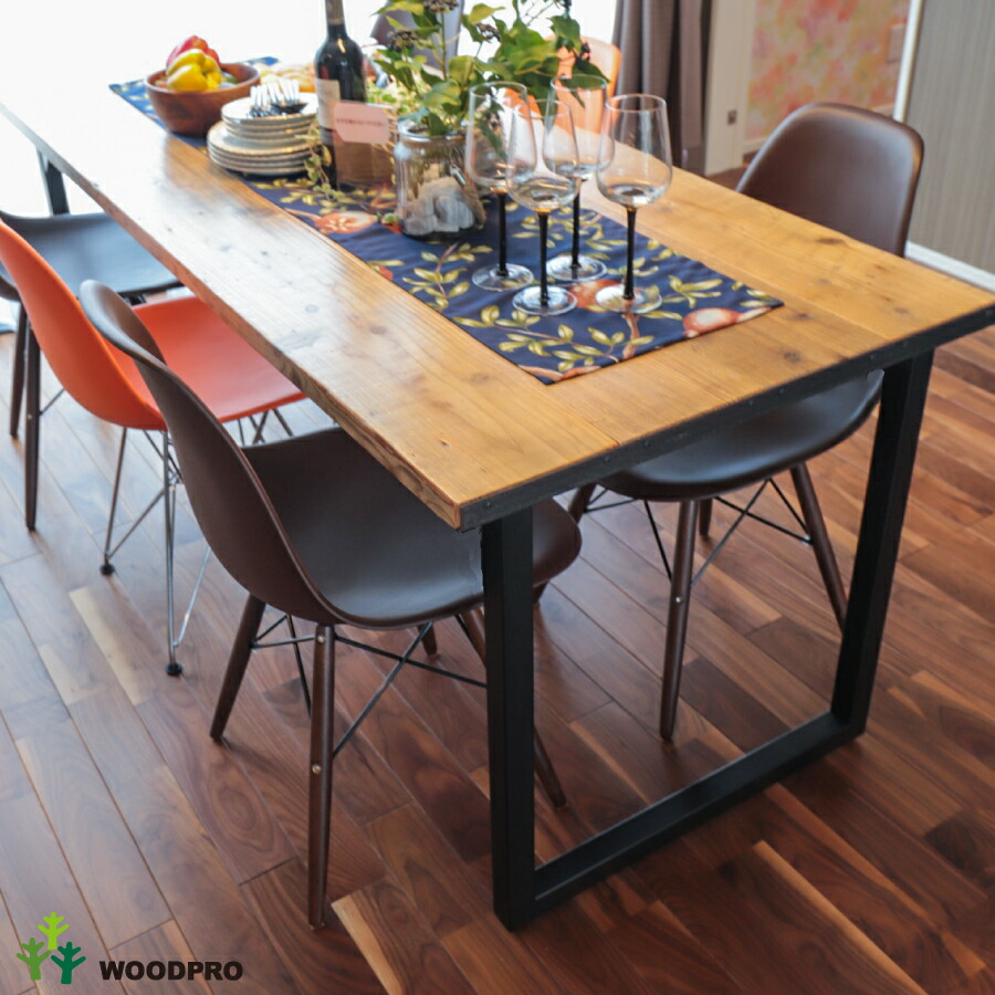 WOODPRO本店】OLD ASHIBA（足場板古材）スクエアレッグス ダイニング