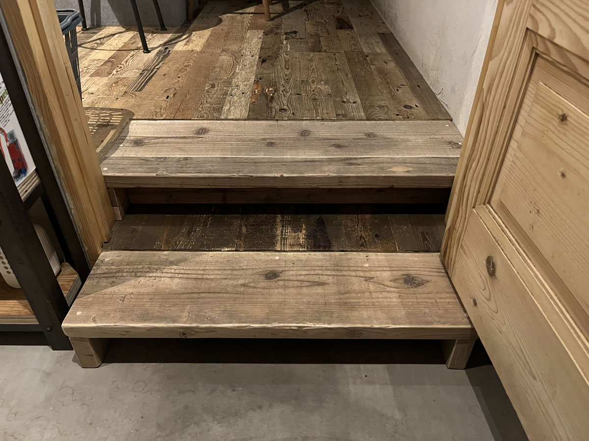 WOODPRO本店】OLD ASHIBA（足場板古材）ベンチシェルフ