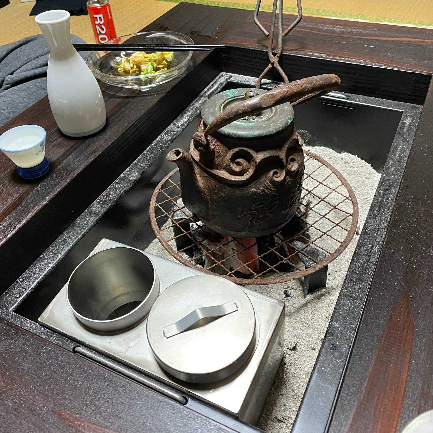 楽天市場】【灰 五徳 酒燗器 徳利セット】ちび囲炉裏 5点セット