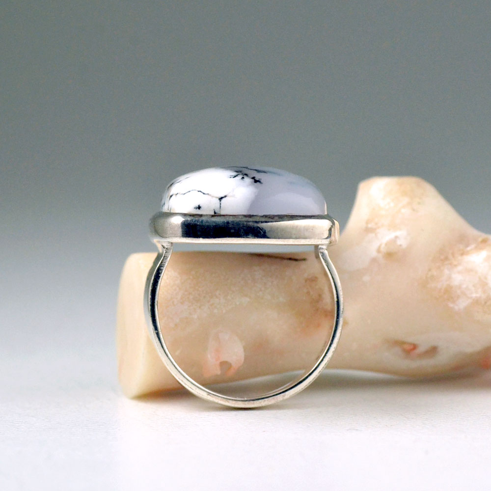 楽天市場】デンドリティックアゲイト リング シルバー SV925 ホワイト