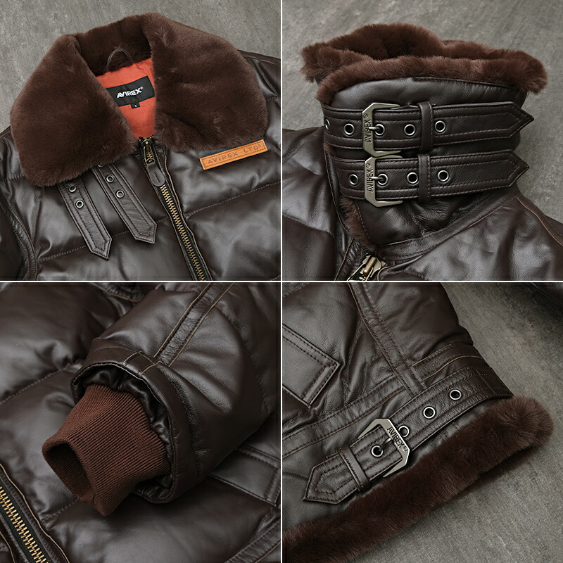 楽天市場】20%OFF！□AVIREX アビレックス #7833250066 レザー ダウン