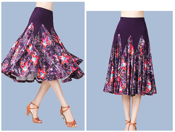 楽天市場】ダンス衣装 スカート ロングスカート 花柄 スカート フレア