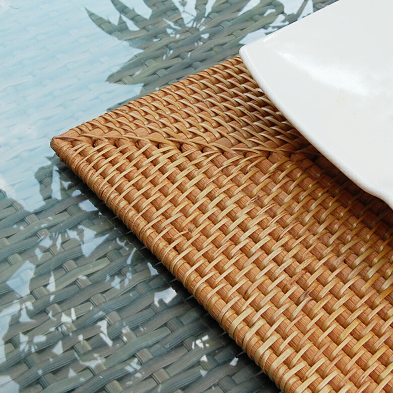 楽天市場】ラタン編みランチョンマット30×40cm スクエアタイプ 四角形
