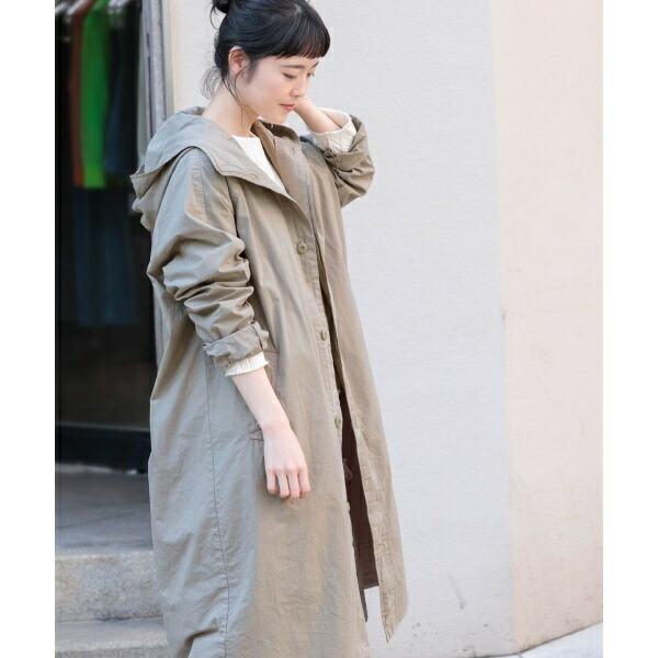 楽天市場】レディスブルゾン(コットンオーバーダイフードロングコート