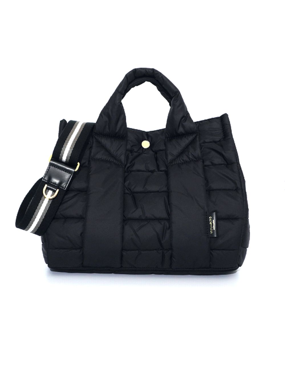 VIOLAd'ORO - キルティング ナイロン トートバッグ (カーキ) GINO V