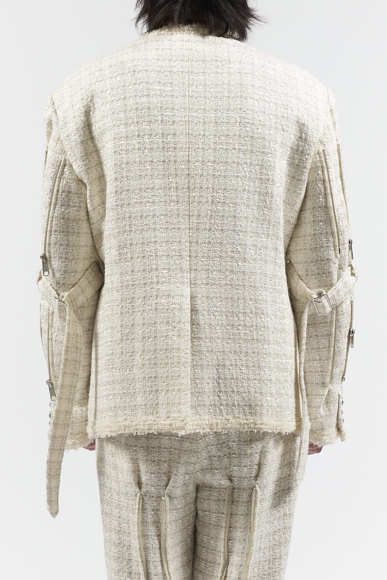 el conductorH - ミックスツイード ボンデージ ジャケット アイボリー