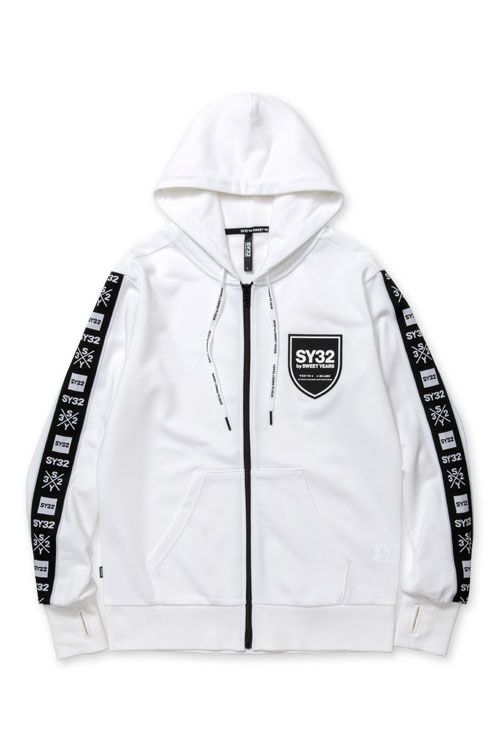 SY32 by SWEET YEARS - ラインテーププルオーバーパーカー ホワイト