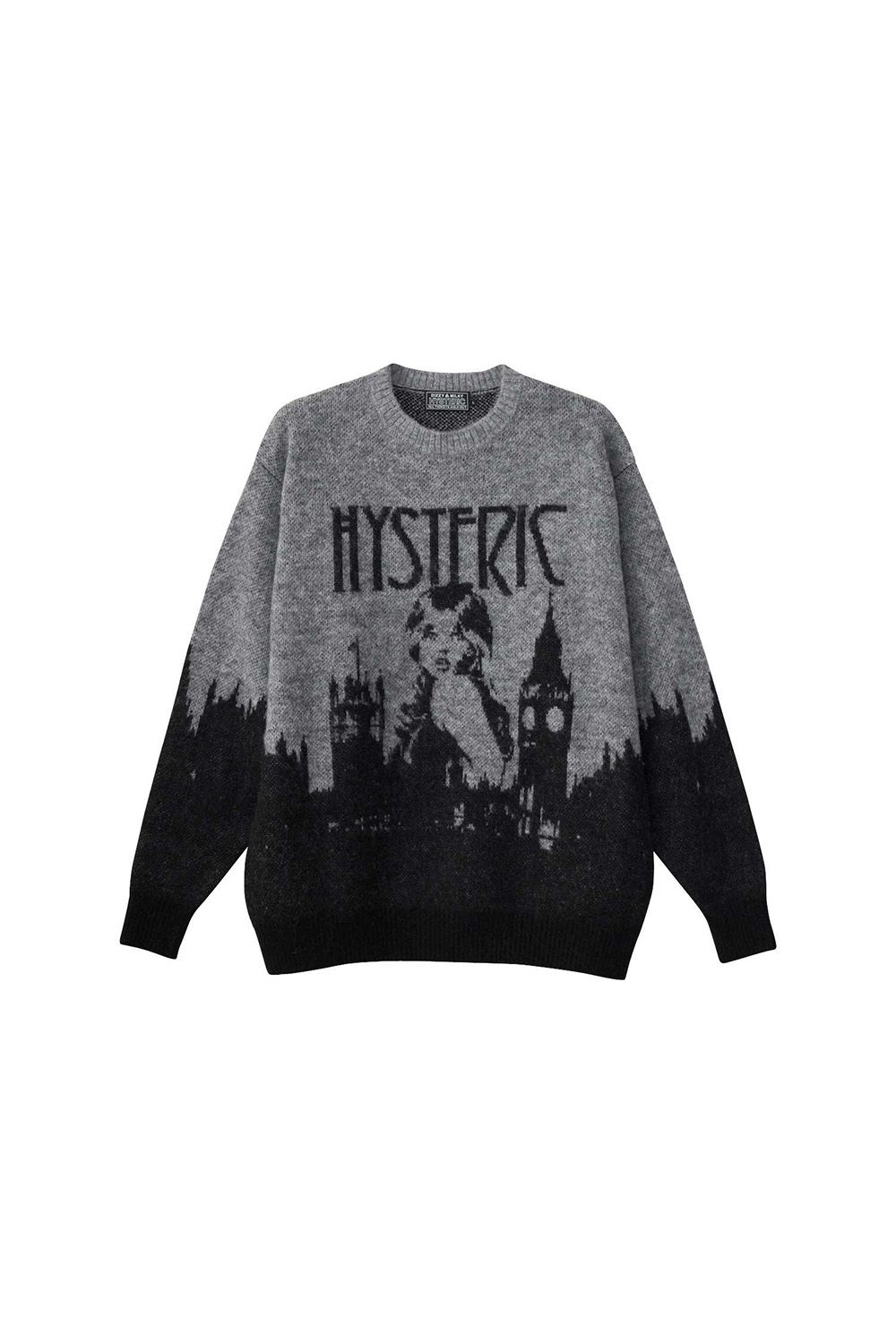 HYSTERIC GLAMOUR - LONDON CALLINGジャカード セーター / ブラック