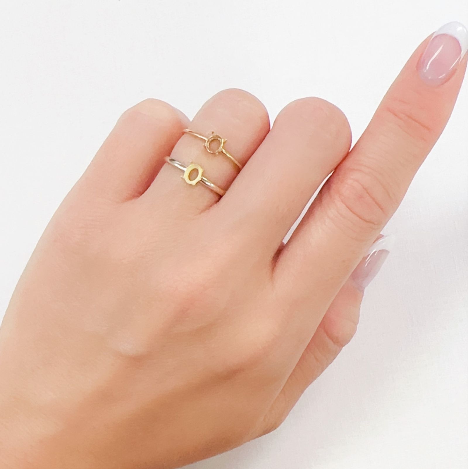 K18リング用空枠 オーバル爪留め つやあり 6×8mm用 [20084816] | TOP