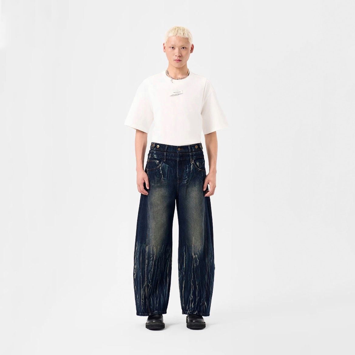 Feng Chen Wang - 【残り一点】Gradient Tie Dye Denim Trousers