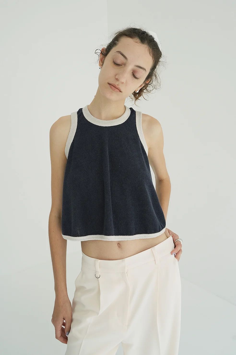 CLANE - パイル フレアショートトップス - PILE FLARE TANK TOPS