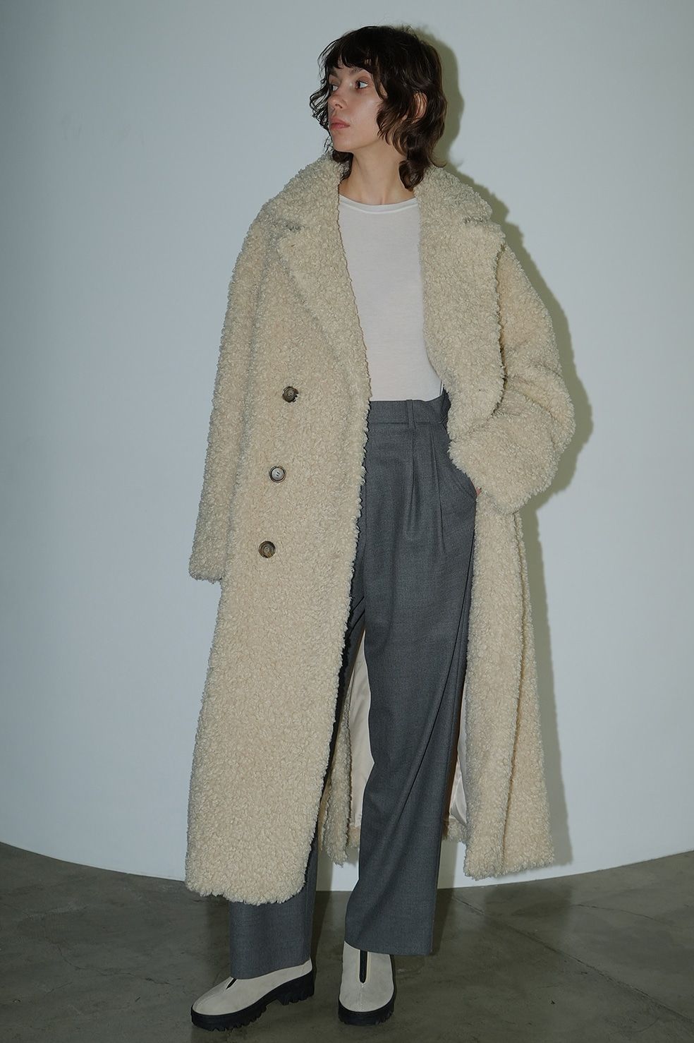 CLANE - ダブル ロング ボアコート - DOUBLE LONG BOA COAT - IVORY