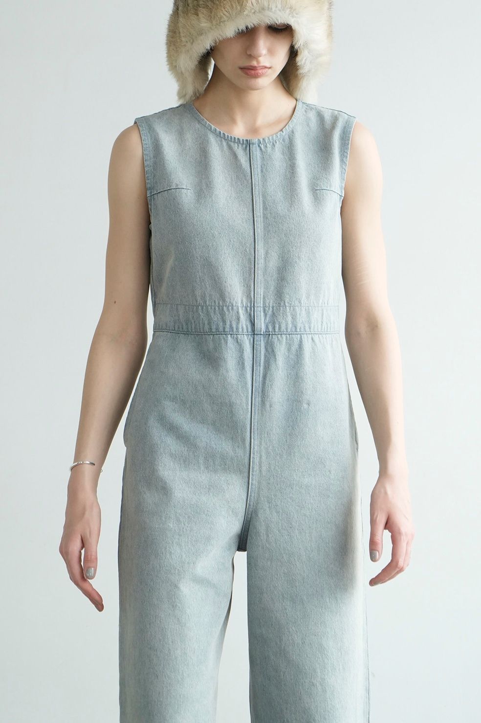 CLANE - バック オープン デニム オールインワン - BACK OPEN DENIM