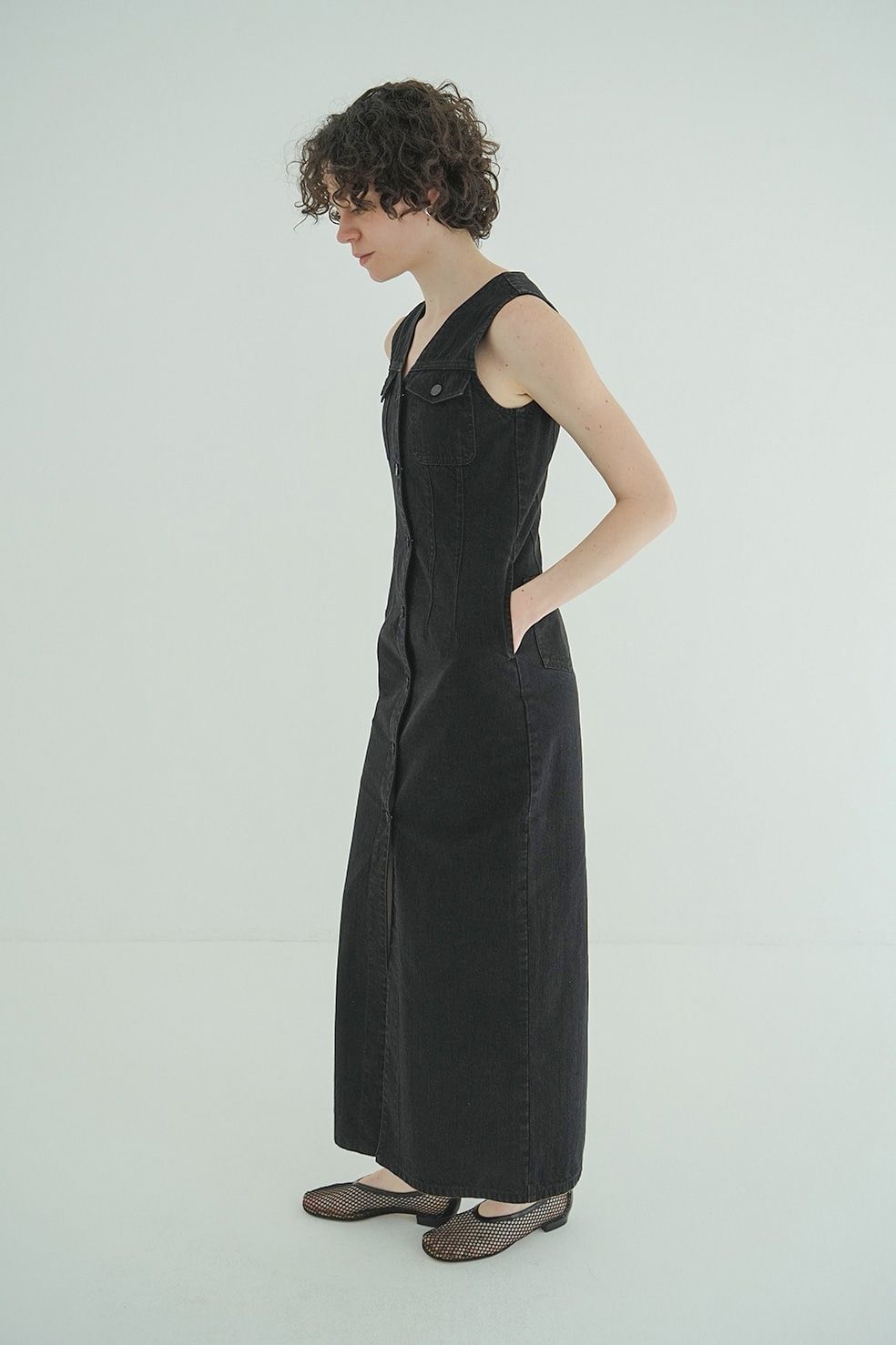 CLANE - スリーブレス デニムワンピース - SLEEVELESS LADY DENIM